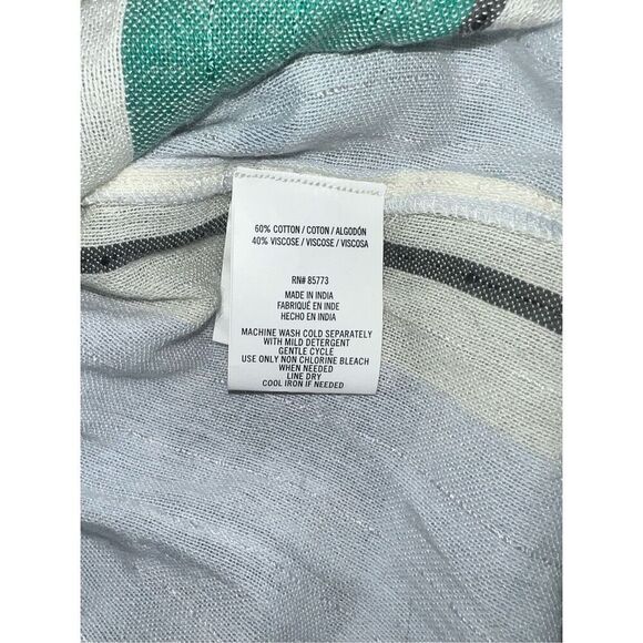 O’Neill woman’s medium Reid Light Blue Multi Stripe Button-Up Midi Dress - Picture 8 of 8